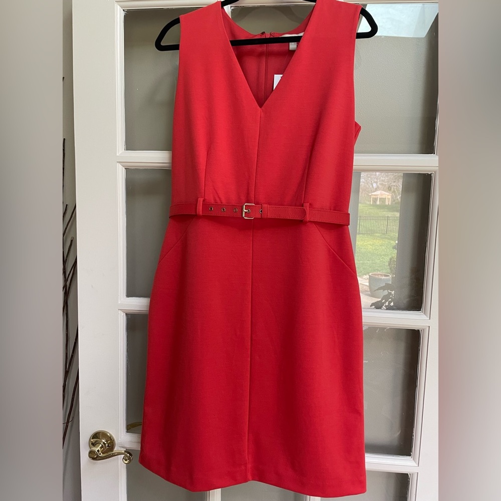 Banana Republic Belted Tangerine Sheath Dress